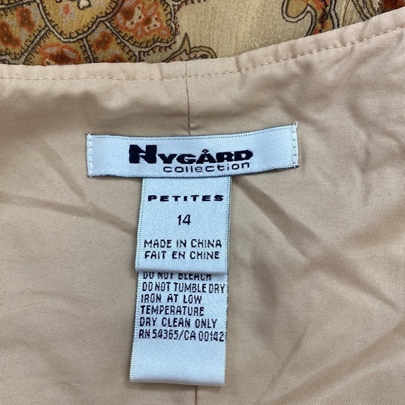 NYGARD COLLECTION Abstract Floral Paisley Vintage Style Silk Skirt Size 14P - Picture 5 of 8